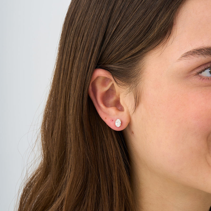 1.3 ctw Lab Grown Oval Studs, Lazira