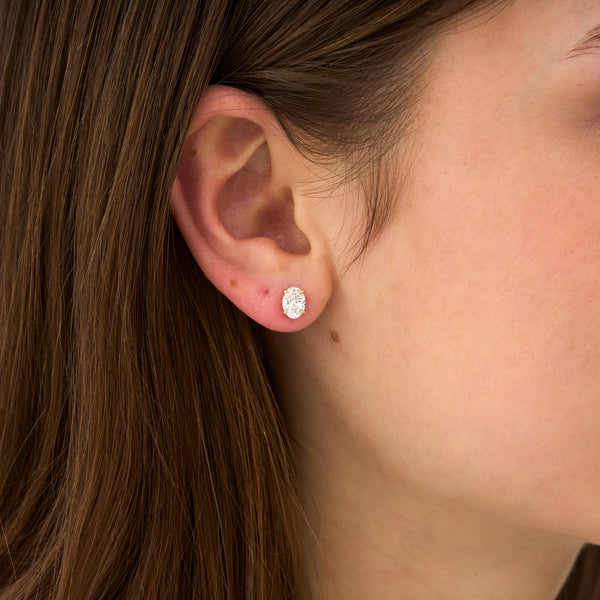 1.3 ctw Lab Grown Oval Studs, Lazira