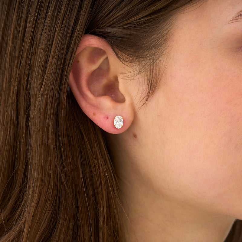 1.3 ctw Lab Grown Oval Studs, Lazira