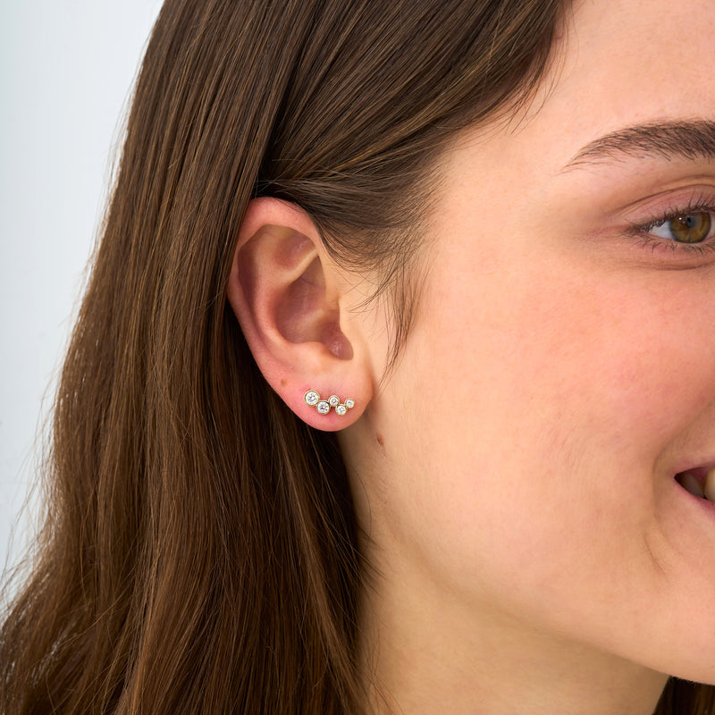 Lab Grown Diamond Cluster Studs, Ariadne