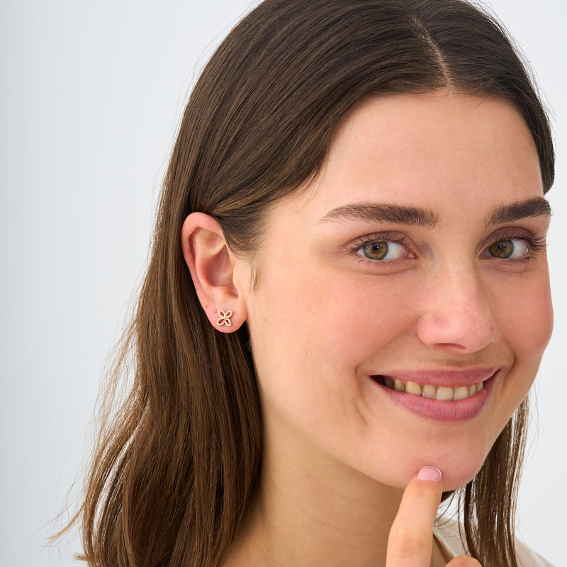 Diamond Four Leaf Clover Studs, Lavinia