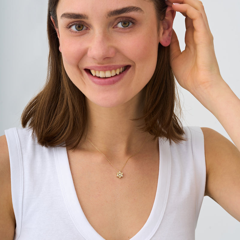 Diamond Star Of David Necklace, Romilly