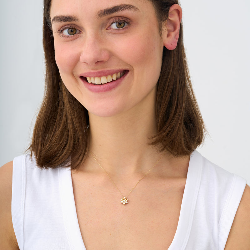 Diamond Star Of David Necklace, Romilly