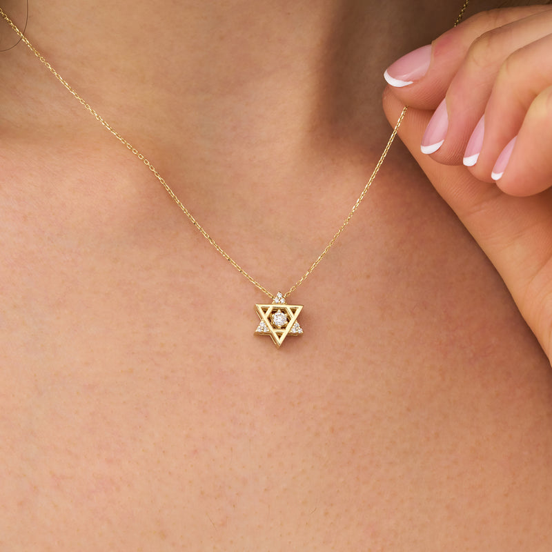 Diamond Star Of David Necklace, Romilly