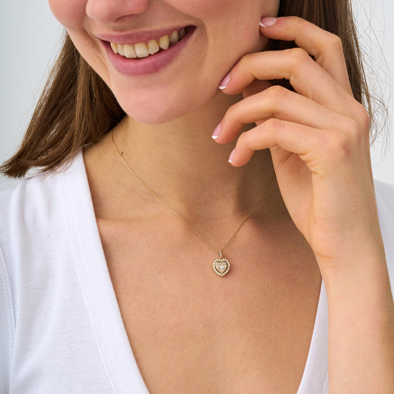 Pave Diamond Heart Pendant, Fenella