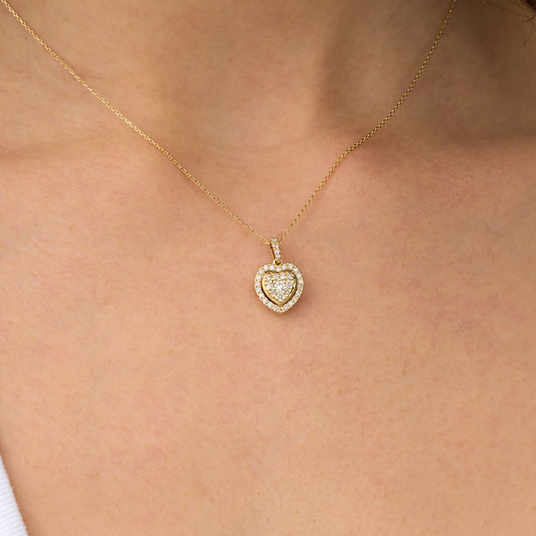 Pave Diamond Heart Pendant, Fenella