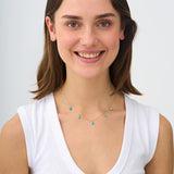 Turquoise Pear Cabochon Dangly Necklace, Kaia