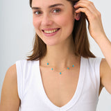 Turquoise Pear Cabochon Dangly Necklace, Kaia