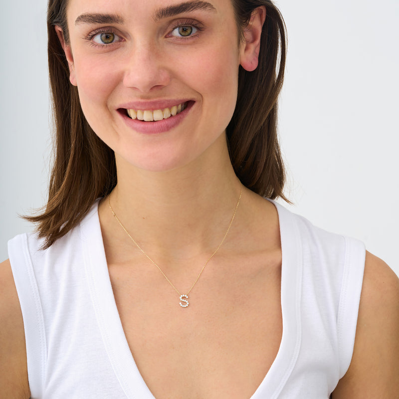 Lab Grown Diamond Initial Necklace, Anouk
