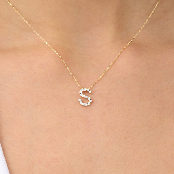 Lab Grown Diamond Initial Necklace, Anouk
