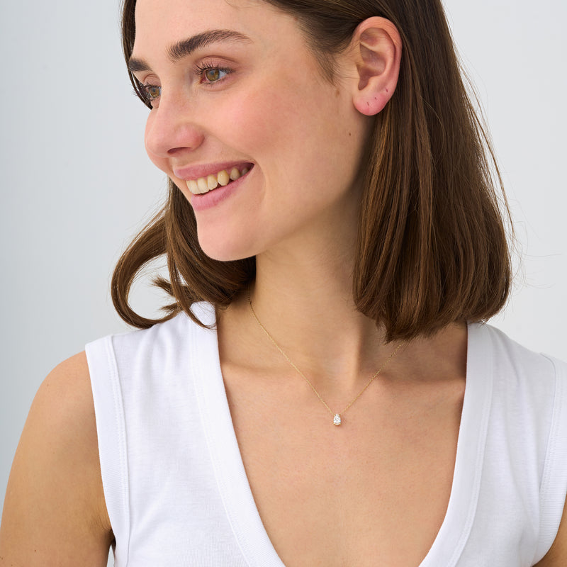 Pear Shape Lab Diamond Necklace, Holly