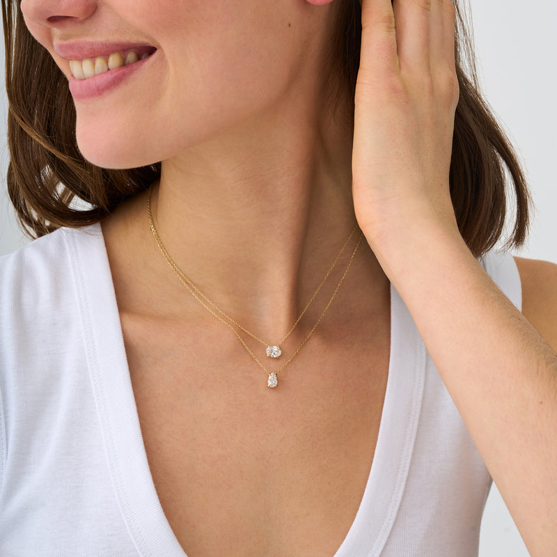 Pear Shape Lab Diamond Necklace, Holly