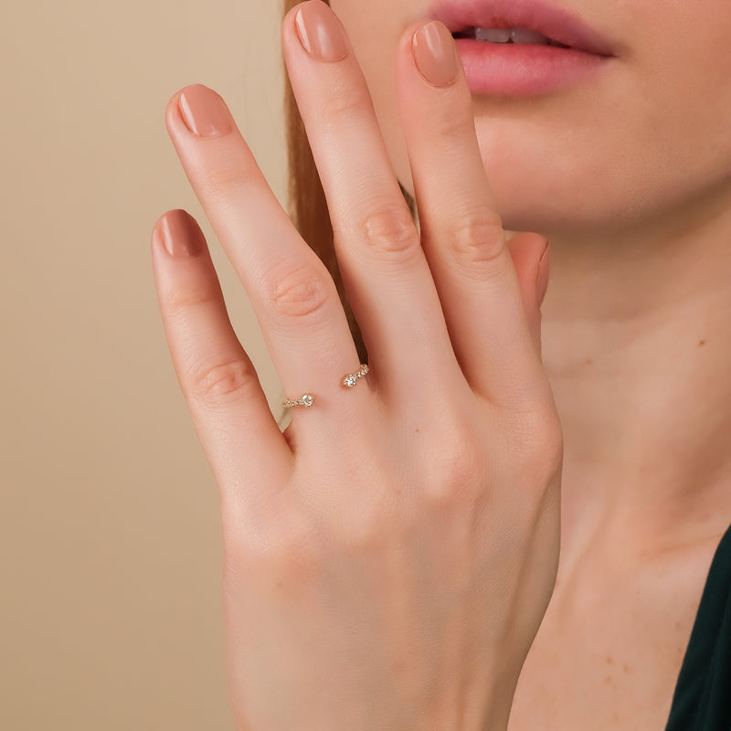 diamond stacking open ring