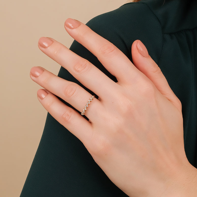 natural diamond cluster half etenity band