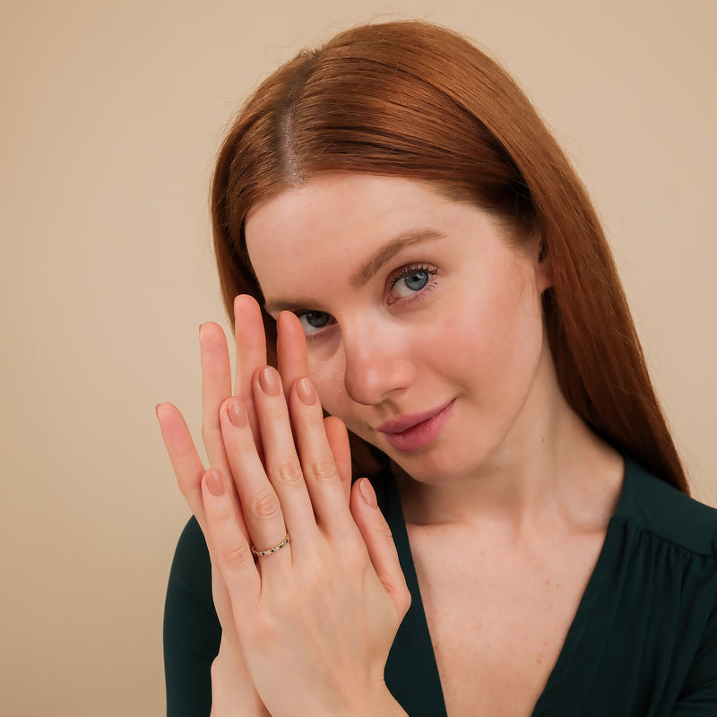 diamond and september birthstone sapphire eternity ring