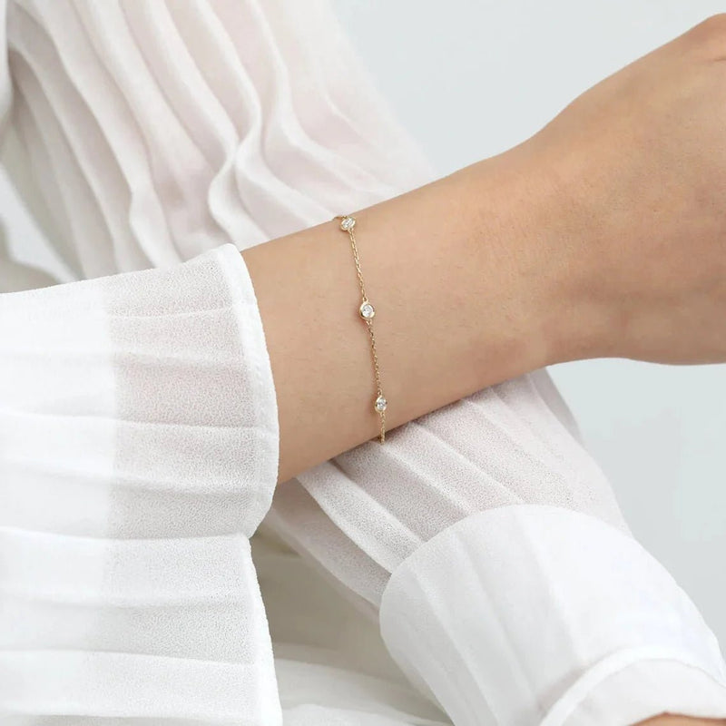 ethically sourced diamonds and solid gold bracelet