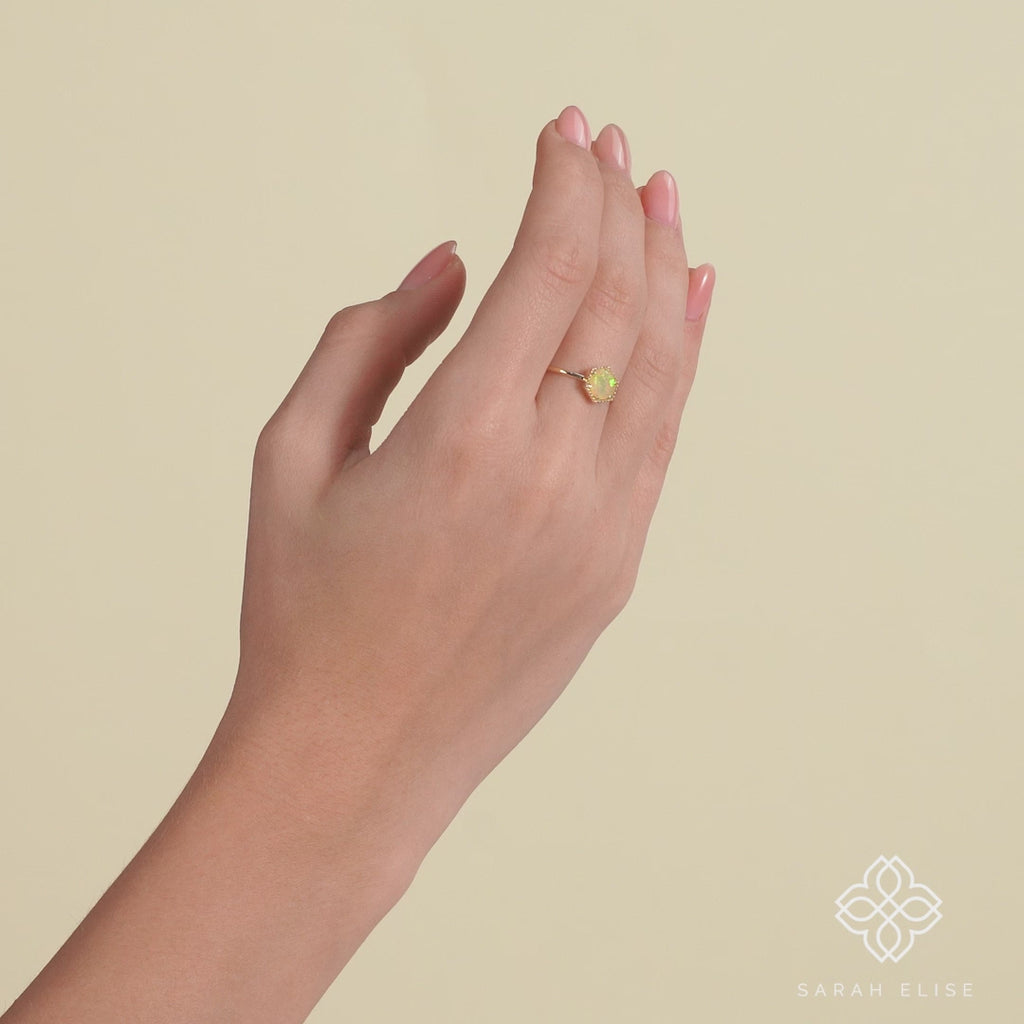 October Birthstone Opal Ring