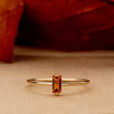 Handmade Baguette Citrine Ring