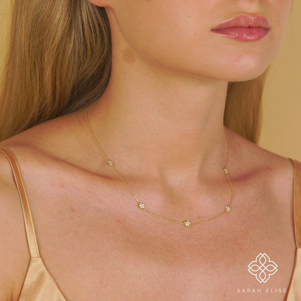Celestial Diamond stars station Necklace