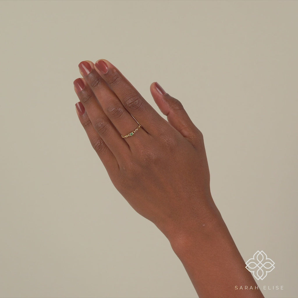 Emerald Chain Ring
