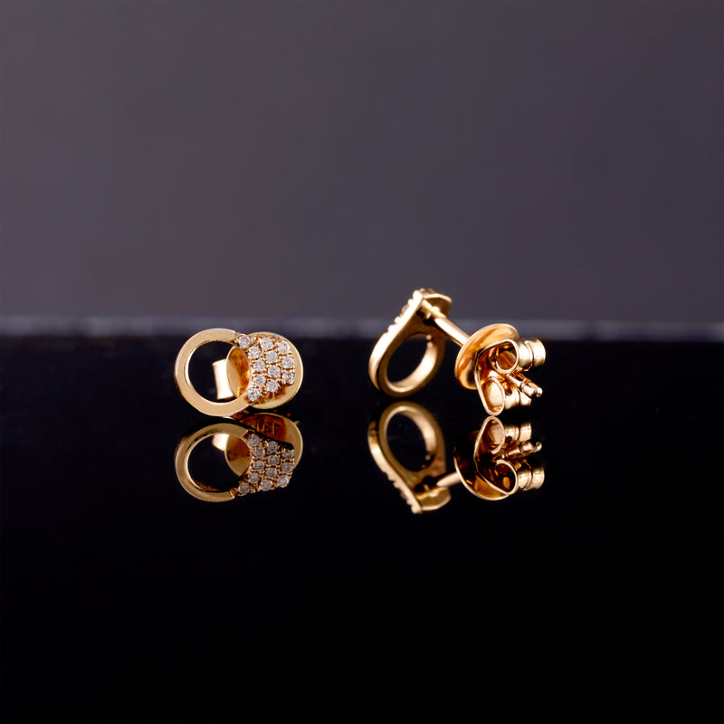 Minimalistic Design Handcuff Earrings for her in solid gold