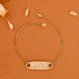 Solid Gold Diamond tag Bracelet