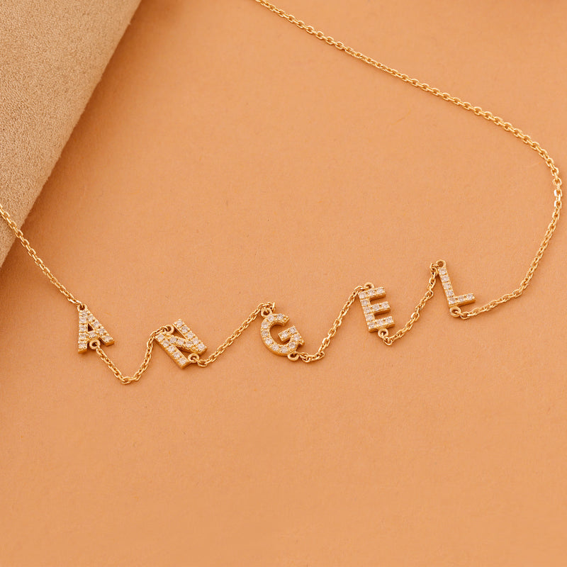 Diamond name necklace