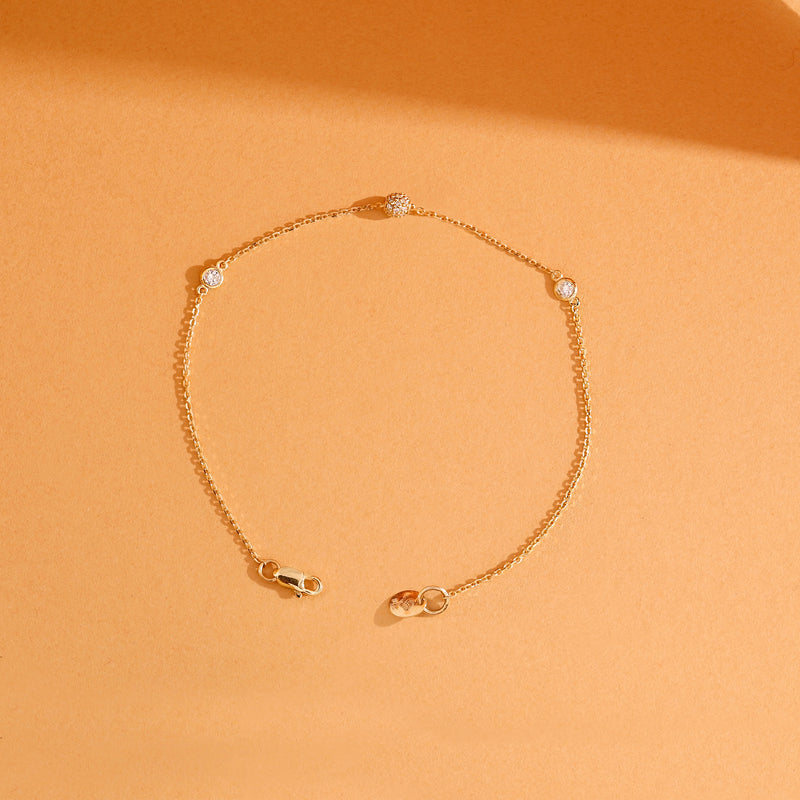 Dainty Diamond Gold station Bracelet
