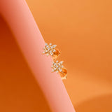 Diamond April Birthstone Star stud earrings in solid gold