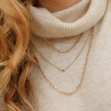 Natural Sapphire Gold Cuban Chain Necklace