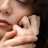 Braided Rope Band Birthstone Rings