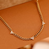 Cuban Chain Heart Diamond Necklace
