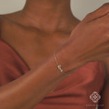 dainty love script diamond bracelet 