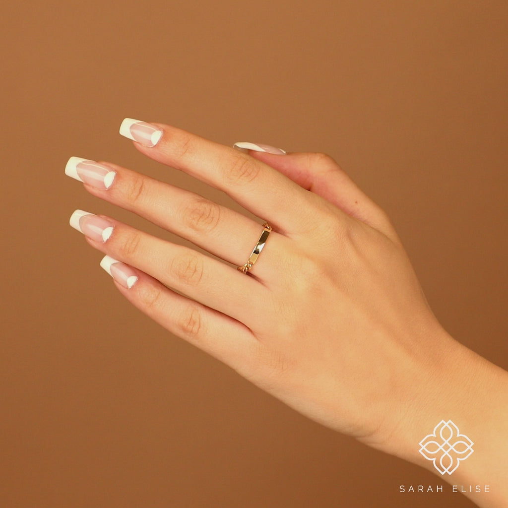 Solid Gold Handmade Name Ring