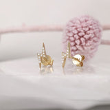 Petite 14k or 18k Solid Gold Lightning Bolt Earrings