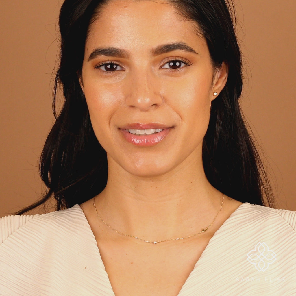 Handmade Bezel Diamond Initial Necklace