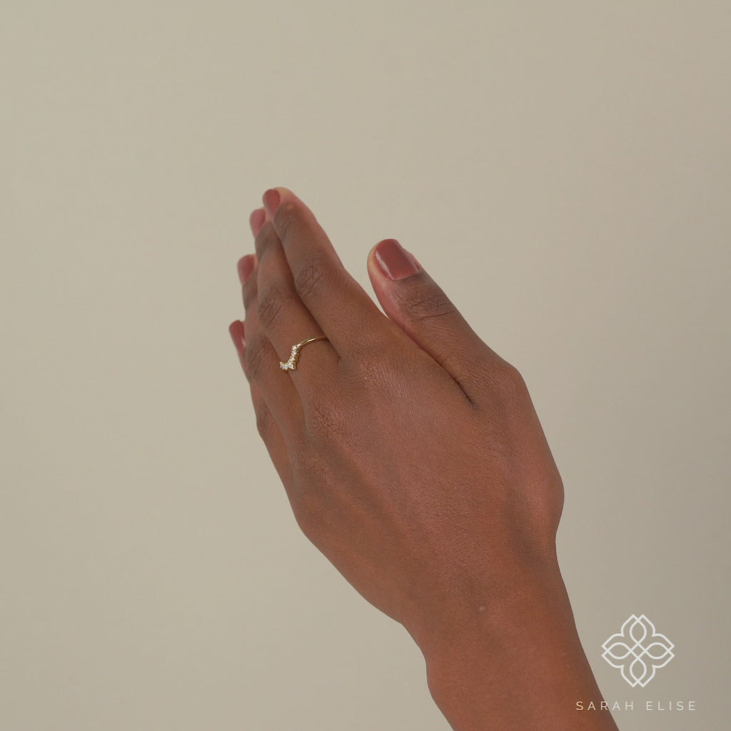 Natural Diamond Gold Nesting Ring