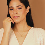 natural Diamond Letter Disc initial Necklace for her