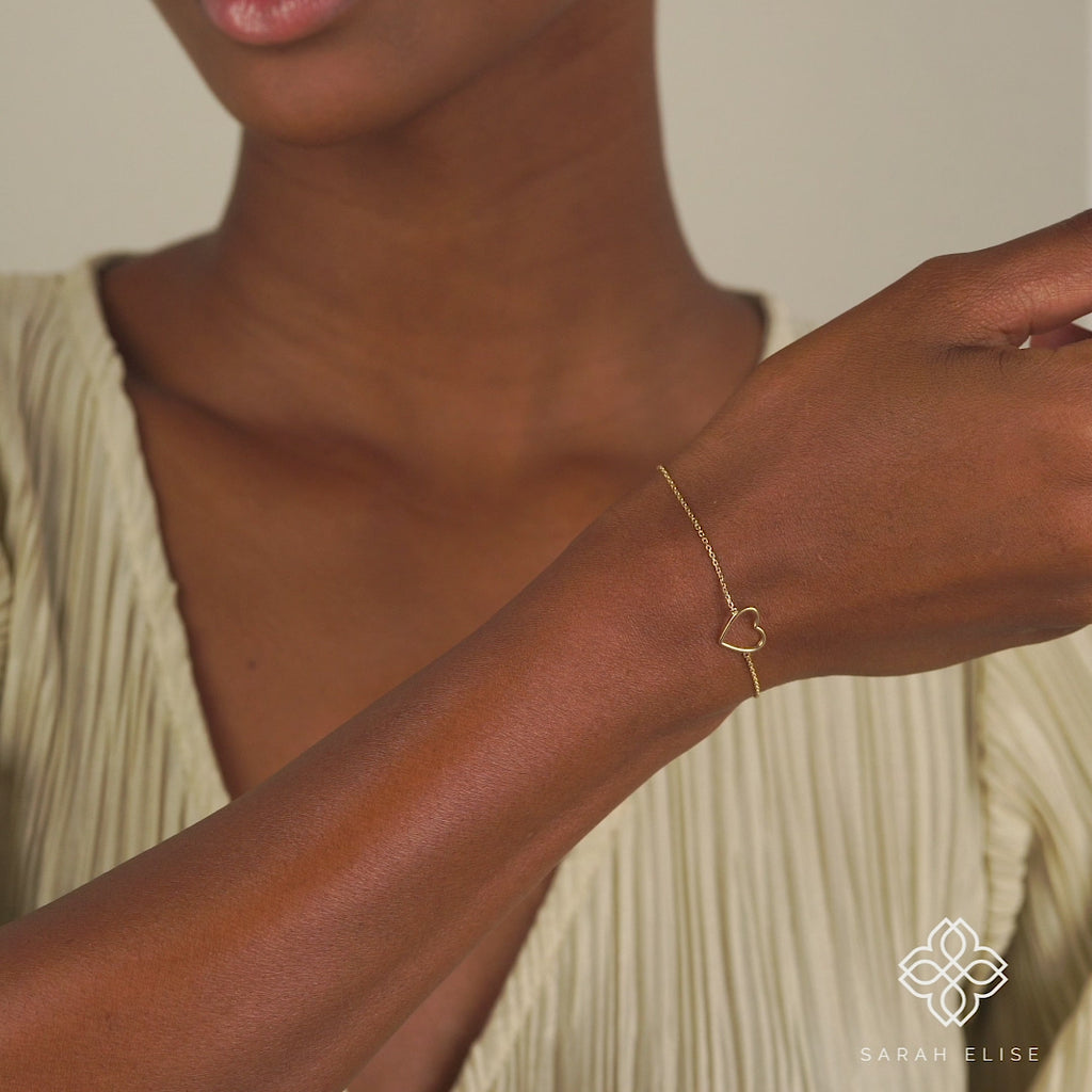 Dainty Gold Heart Bracelet