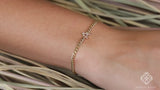 natural diamond initial bracelet