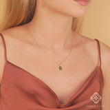 Handmade Disc with Natural Diamonds crescent and stars necklace