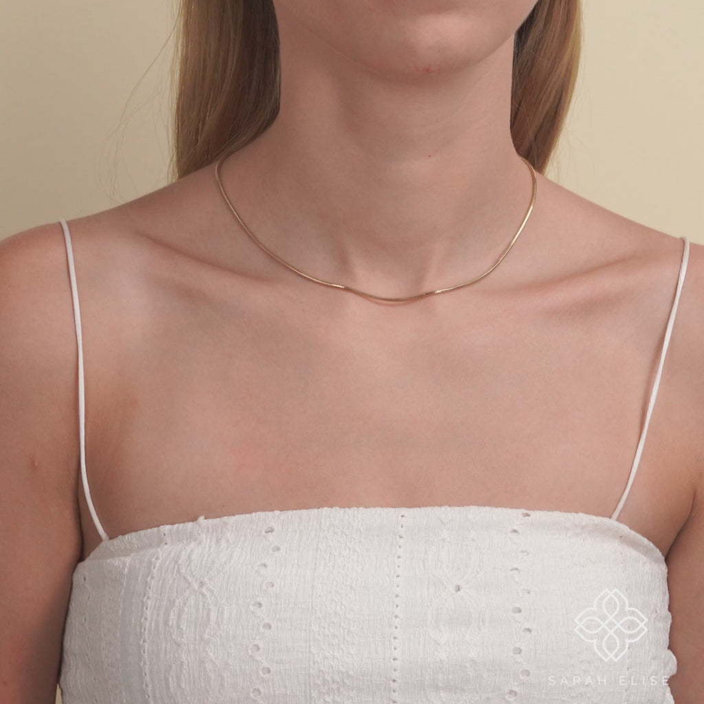 Simplistic Design solid Gold Snake Chain