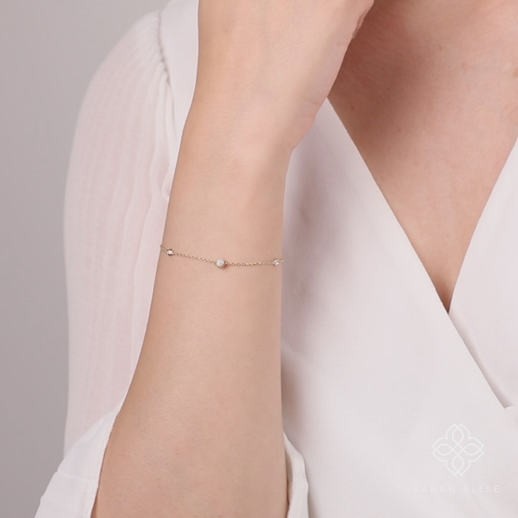 Minimalist Diamond Gold station Bracelet