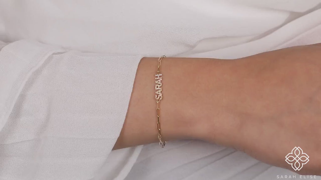 handmade diamond paperclip bracelet