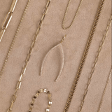 Diamond Wishbone Charm and Solid Gold Necklace Chains