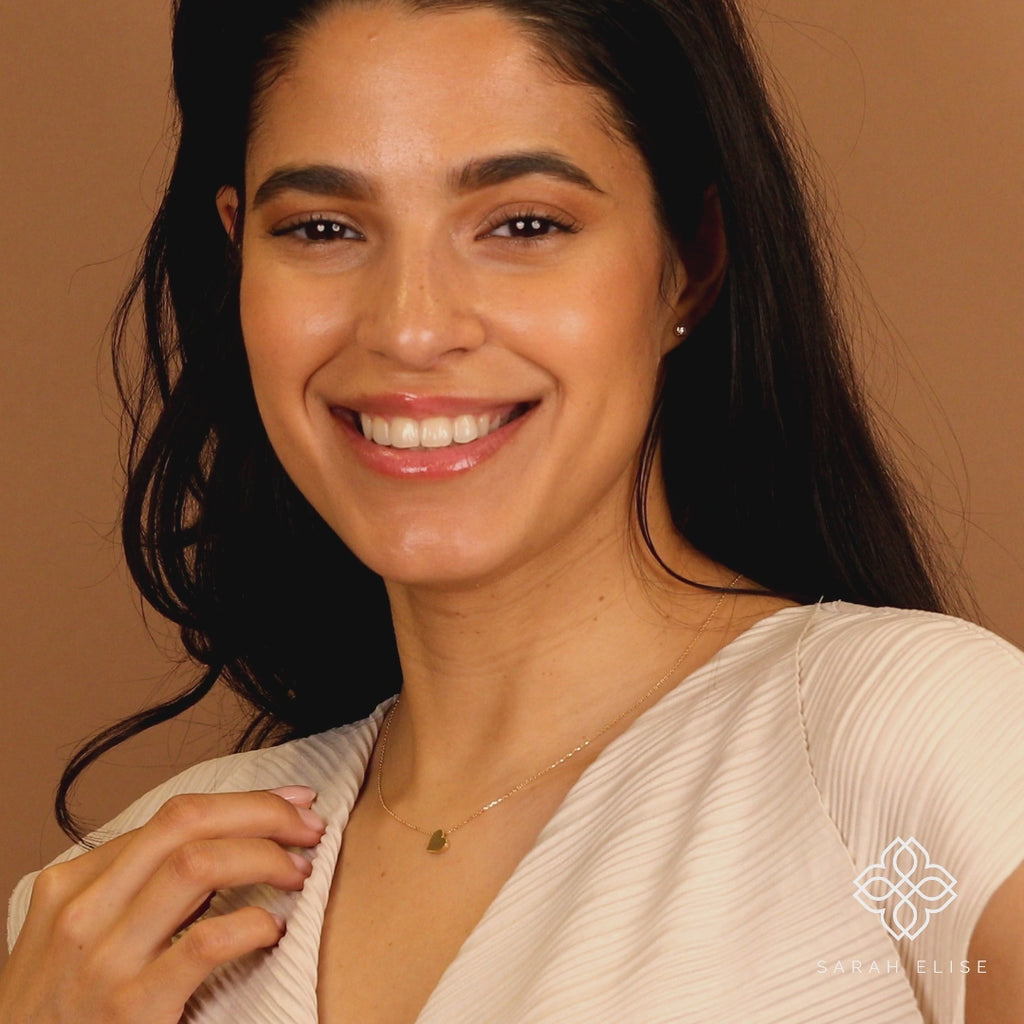 Minimalistic Solid Gold Heart Necklace