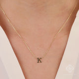 Gold Custom Initial Necklace for her