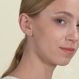 Handmade multiple Natural Diamond Gold Cross Studs