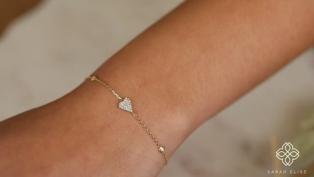 handmade gold and natural diamond station bracelet