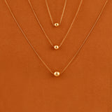 Dainty solid gold Ball Pendant necklace